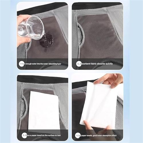 Alldry Underwear for Men, Men Ultra-Absorbent Incontinence Boxer Briefs, With Fly Opening Washable Reusable for Mens over 502