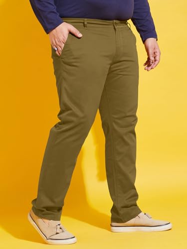 Image of Bigbanana Plus Size Men's Regular Fit Solid Trousers