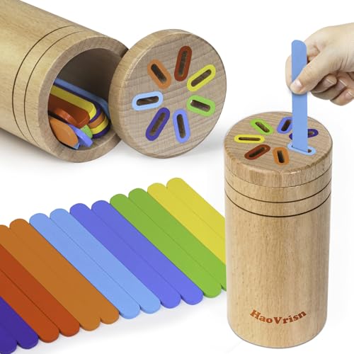 HaoVrisn Holz Montessori Spielzeug ab 1 2 3 Jahre, Holzspielzeug Montessori...