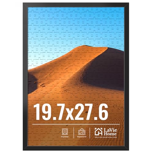 LaVie Home 19.7x27.6 Picture Frame for Wall Display, 19.7x27.6 Black Picture Frame with HD Plexiglas, 19.7 x 27.6 Frame 1 Pack, Display Frame for Vertical or Horizontal, Classic Collection