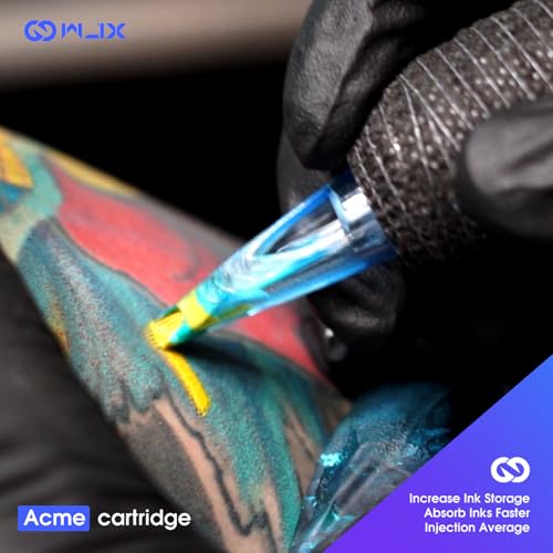 Image of MAST TATTOO 20Pcs Disposable Needles Curved Magnum 1027RM Blue Solid Tattoo Needles