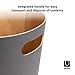 Umbra Woodrow 2-Gallon Modern Wooden Trash Can Wastebasket, Attractive Bin for Garbage or Recycling, Suitable for Home or Office, Dark Grey/Natural