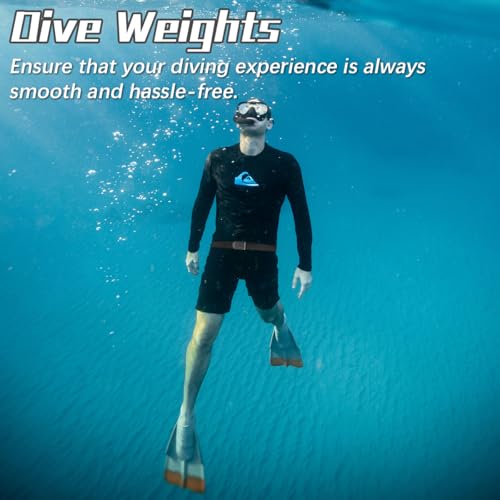 Quaocens 5 Pcs 2.2 lb Scuba Weight Belt Set, Diving Weight Belt with Metal Block Buckle Dive Weights Nylon Dive Belt Suitable for Free Diving