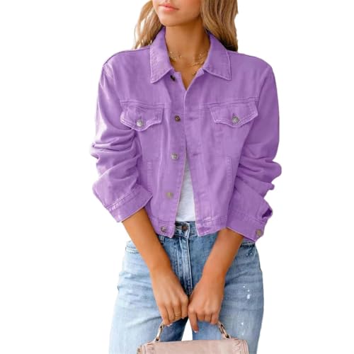Veste denim vintage JXQXHCFS aux finitions soignées et coupe courte élégante