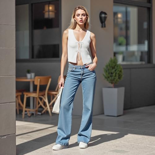 Womens Vintage Knittd Tank Y2k Vest Crop Top Sleeveless V-Neck Open Front Button Crochet Knit Vests Versatile Tops4