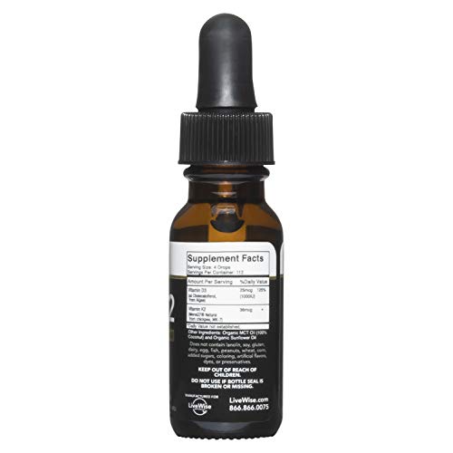 Live Wise Naturals Vitamin D3 With K2, Soy Free And Lanolin Free, Vegan Friendly #TOP2