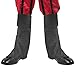 Skeleteen Faux Leather Costume Boots - Knee High Over the Shoe Black Pirate Boots Accessories for Costumes