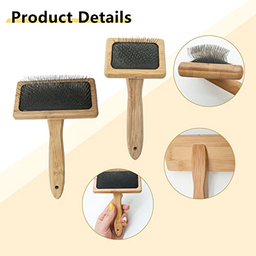 YWNYT 2pcs Wool Carders, Dog Brush Grooming Pet Slicker Brush Wood Wool Carding Brushes Needle Felting Tools for Dogs Cats - Image 4