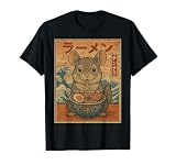 T-shirt Kawaii Chinchilla Eating Ramen mignon pour les amateurs de manga japonais avec ramen mangeant du chinchilla pour hommes, femmes, enfants, garçons et filles. Parfait pour les amateurs de chinchilla et les amateurs de ramen, cette adorable chemise au design kawaii Chinchilla Eating Ramen