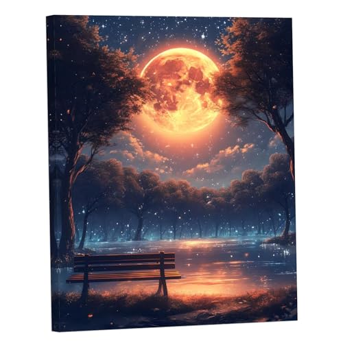 数字油絵月 2025 Paint by Numbers 木大人初心者簡単手芸 DIY キットホーム オフィス装飾プレゼント 40x50cm Y#B490