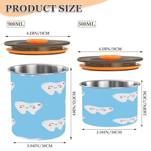Contenedor hermético de acero inoxidable 500ml miniatura 2
