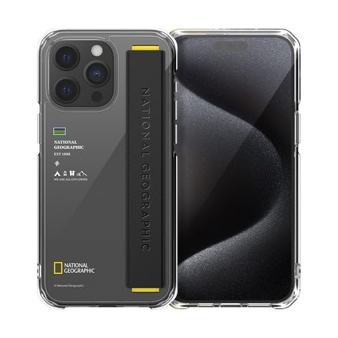 Image of National Geographic Strap Case PC for iPhone 15 Pro Max Back Cover Case (Clear Black)