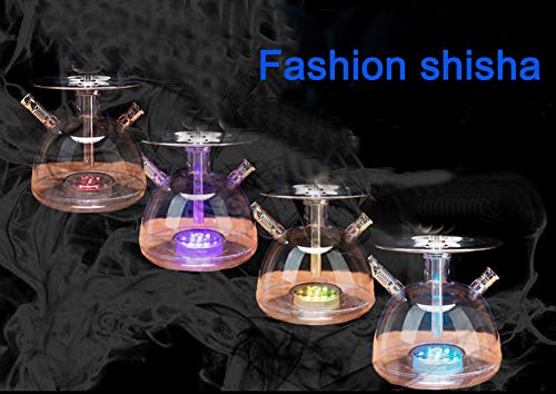Shisha Komplett Set mit allem - Kitosun Bubble Acryl Shisha mit Zubehör Waschbaren Schlauch Ton Kopf Kamin Holzkohlehalter Kohlezangen Magisches LED-Licht für besseres Shisha Hookah Narguile Rauchen – Bild 5
