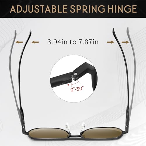 Image of SUNGAIT Polygon Aviator Sunglasses for Men Polarized Trendy Square Sun Glasses Retro Pilot Shades UV Protection