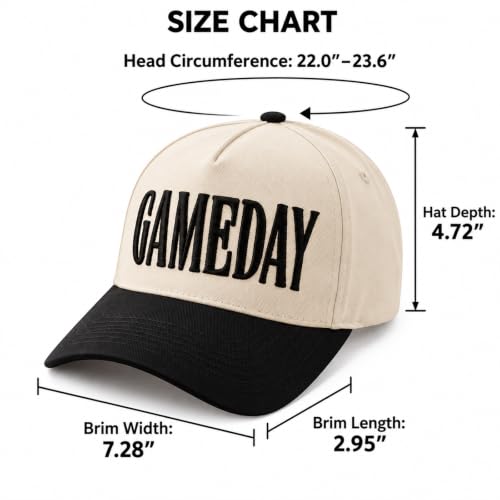 Gameday Hat Vintage Embroidered Football Season Cap Sports Fan Baseball Cap - image 7