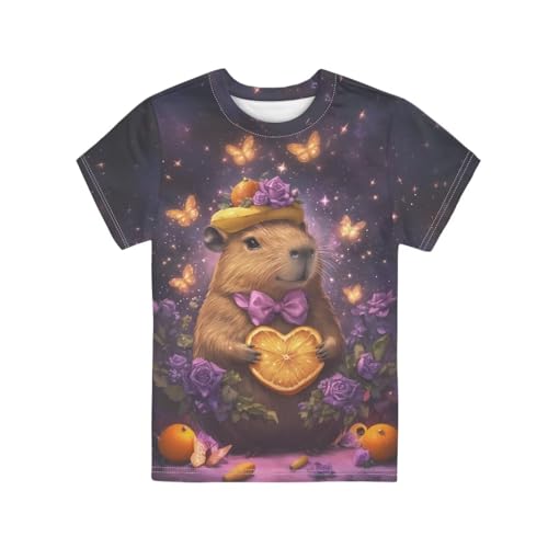 Image of Xhuibop Kids Tshirts Girls Boys 3-16 Years Summer Clothes for Teens Loose Fitting Tops