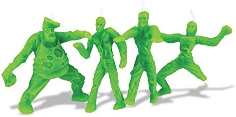 Zombie Candles Set of 4 - Green, 2.75" vintage toy design