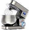 Stand Mixer, 1200W Stainless Steel Mixer 5.3-QT LCD Display Food Mixer, 6+P Speed itchen Electric Mixer Tilt-Head Mixer with Stainless Steel Bowl, Dough Hook, Beater, Whisk