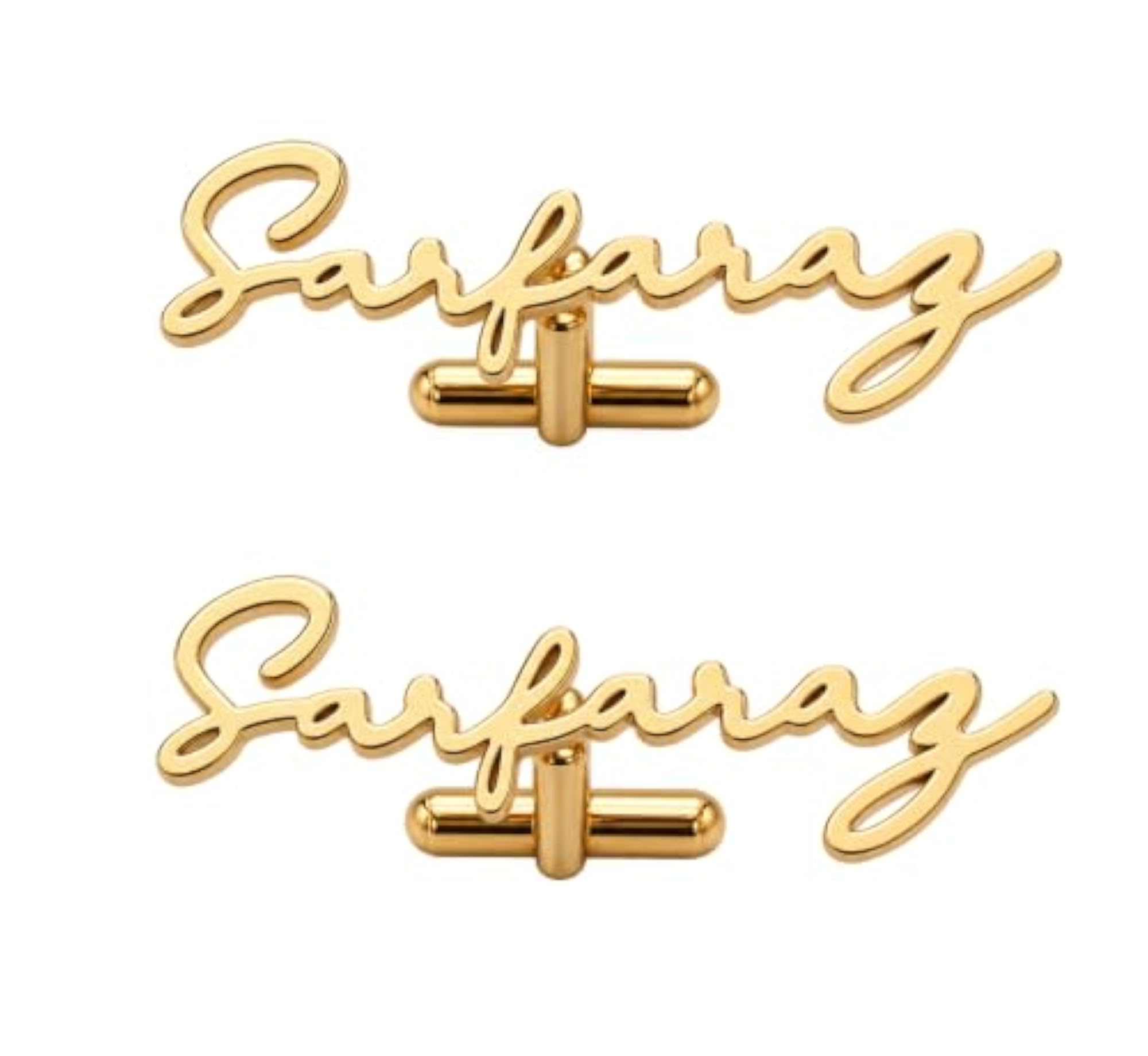 Men's Custom Monogram Gold Plated Signature Cufflinks, Wedding Gift