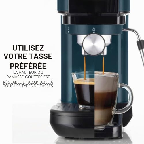 Ariete 1399 Machine à Café Percolateur, pour Expresso, Cappuccino, Thé et Tisane, Compatible avec le Café en Poudre et les Dosettes ESE, 1300 W, 15 Bar de Pression, Filtre 1-2 Tasses, Sky Blue