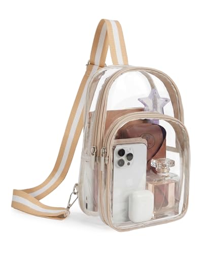 Missnine Clear Bag for Stadium Events Clear Crossbody Bag Fanny Pack Sling Transparent Purses for Sport Concert