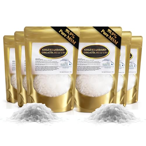 Gold Standard Organic Sulfur Crystals 6lb - 99.9% Pure MSM Crystals - High-Purity MSM Supplement Powder - Large Granular Flakes - 3rd Party Tested for Purity