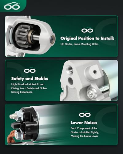 Image of SCITOO Starter Motor fit for Jaguar for F-Type 3.0L 2014-2016,for Jaguar for F-Type 5.0L 2014-2016,for Jaguar for XF 3.0L 2013-2015 Replacement Starter 10978