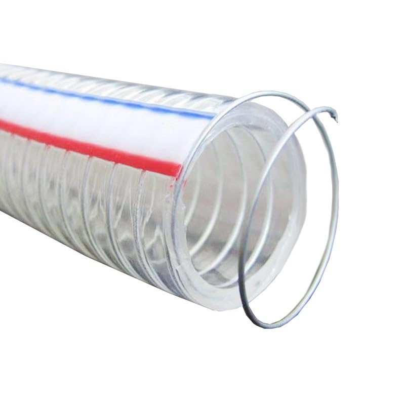 flexiable rubber PVC Pipe with Spiral Steel Wire Transparent Plumbing Hose Water Pump Oil Clear Flexible Tube ID 10mm 13mm 16mm 19mm 22mm 25mm 1 Meter drain elastic (Size : 13x18mmx1Meter)