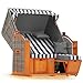 Strandkorb Hanse Ostsee 2 Sitzer Klassik XXL 120cm breit - Volllieger bereits montiert inkl. Strandkorbrollen ideal für Zuhause, Balkon und Terrasse