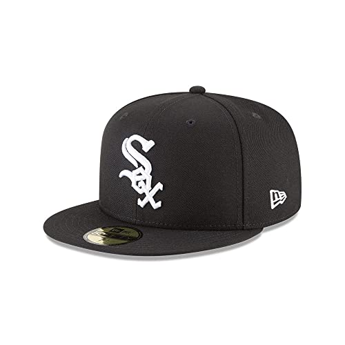 Image of New Era Adults Unisex-Adults Black White Baseball Cap - Chicago White Sox 59Fifty Fitted Hat