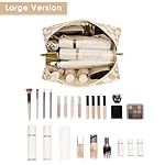 Narwey Checkered Makeup Bag Travel Cosmetic Bag Organizer Toiletry Bag Make Up Bags with Compartments for Women Girls (Large, Light Checkerboard) - Image 2