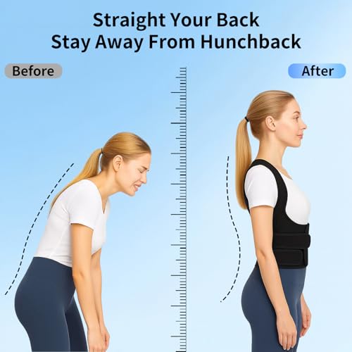 Image of Posture Corrector for Women and Men Back Pain Relief,Full Back Brace Support for Office Desk Workers, Posture Brace for Upper and Lower Back Pain Relief, Medium(Waist 33-44 Inches)
