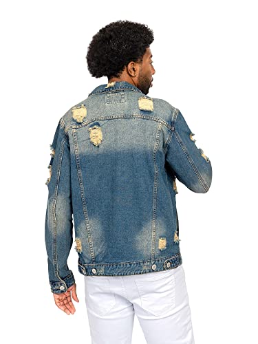 Image of VICTORIOUS Men's Distressed Denim Jacket