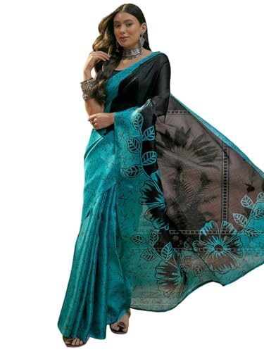 Image of SIRIL Women's Cotton Printed Saree With Unstitched Blouse Piece