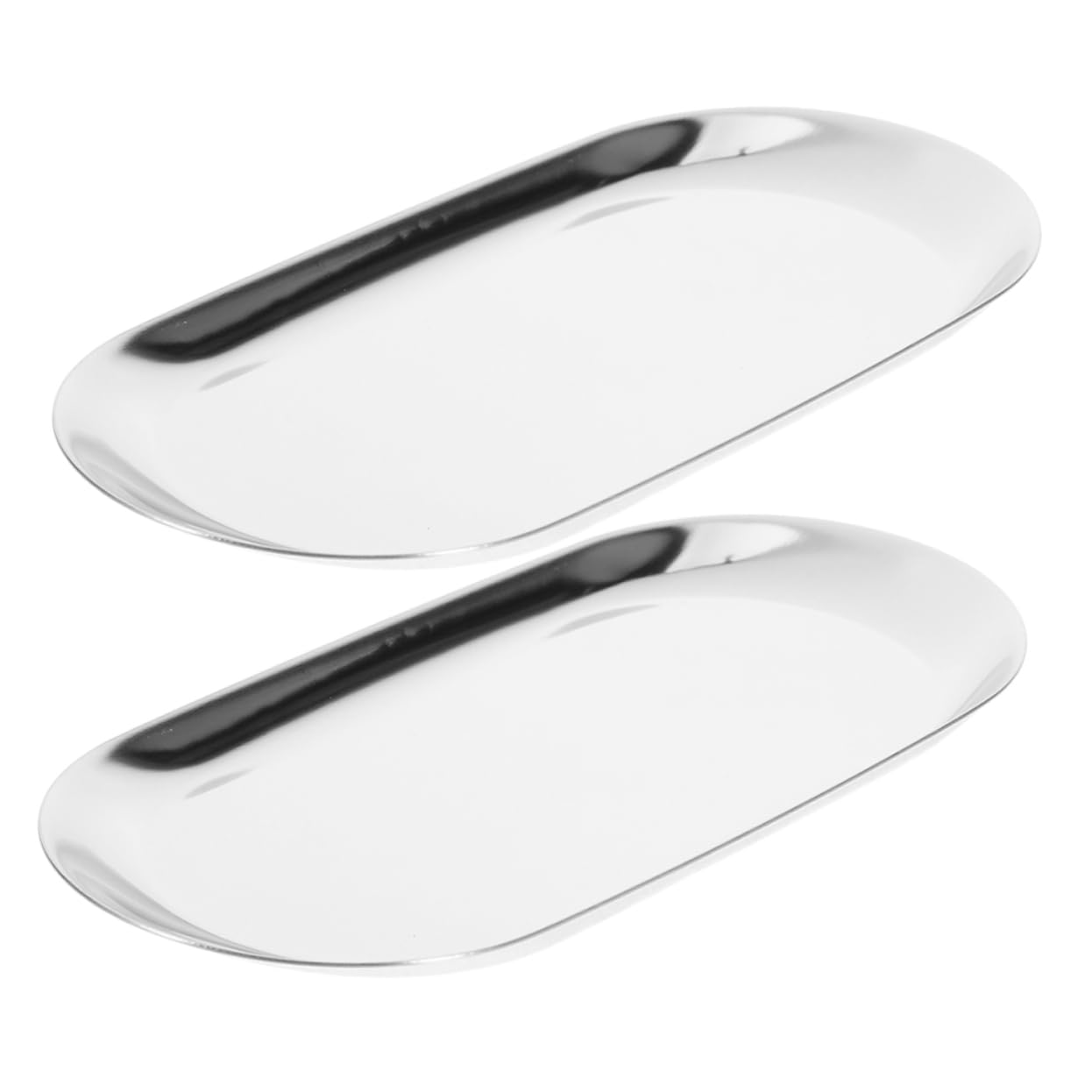 Mikinona 2pcs Stainless Steel Tip Tray for Restaurants Cafes and Bars Elegant Serving Dish for Tips Jewelry Bathroom Use Low Maintenance and Versatile Design
