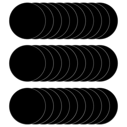 Image of 30Pcs 4 inch Black Acrylic Discs Acrylic Circle Blanks, Round Acrylic Sheets Boards 0.04inch Thick Plexiglass Plastic Panels for DIY Craft, Sign, Paintings, Cake Decor