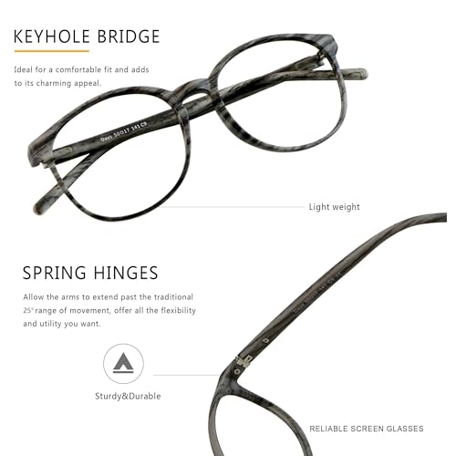 Image of Vintage Round Progressive Multifocal Presbyopic Glasses, Photochromic Gray Sunglasses for Men Women Readers (Wood,+0.00 /+2.50 Magnification)