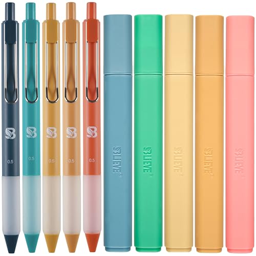 Image of BLIEVE - Aesthetic Highlighters and Gel Pens With Soft Ink and Chisel Tip, Bible Highlighters and Pens No Bleed, Dry Fast Easy to Hold, for Bible Journaling Planner School Supplies (VINTAGE)