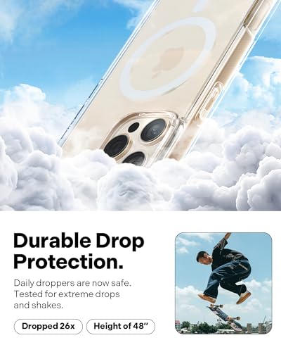 Image of CASEOLOGY by Spigen Capella Mag for iPhone 16 Pro Case [Ultra Clear] Magnetic Military Grade Drop Protection Side Grip Patterns Back Cover Case for iPhone 16 Pro (TPU and PC | Clear White)
