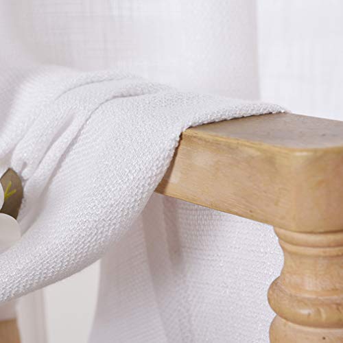 Valea Home Burlap Natural Valance Rod Pocket Window Curtain Valance Rustic Home Décor 56 By 14 Inches, White #TOP2