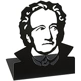 In dem Goethe-Motiv sind die eleganten und klassischen Buchständer in mattschwarz ein dekoratives Wohnaccessoire für das Wohnzimmer oder Schlafzimmer