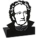 Produktbild moses. Buchstützen-Set Goethe libri_x , 2er-Set Buchständer aus Metall , Zwei schwarze Metall-Buchstützen im Set mit wunderschön ausgestanztem Goethe-Motiv