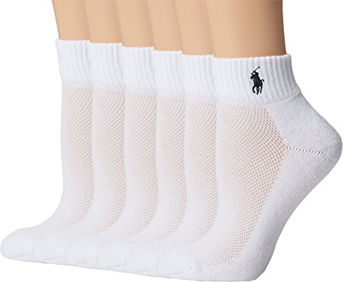 Ralph Lauren Ankle Sport Socks 6-Pack, One Size, White
