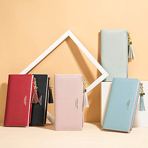 Womens Wallet Bifold Long Slim Card Holder Case Mini Coin Purse Thin Tassels Zip Clutch Wallets for Women Ladies4