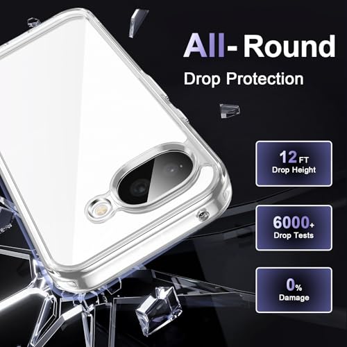 Image of Case for Google Pixel 10A, Military Grade Drop Protection Phone Case, Yellowing Resistant, Anti-Scratch Hard PC Back, Shockproof Hard Ultra-Thin Protective Cover, Clear