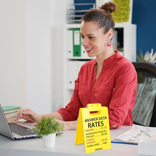 Funny Office Cubicle Decor Answer Desk Rates Desk Sign Team Office Gag Gifts for Coworker Teammate Employee Boss Manager Supervisor