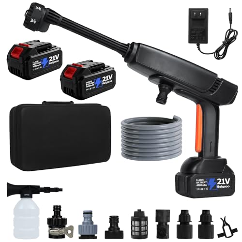 Beiguoo Cordless Pressure Wassher 1450PSI, 2X4000mAh Batteries
