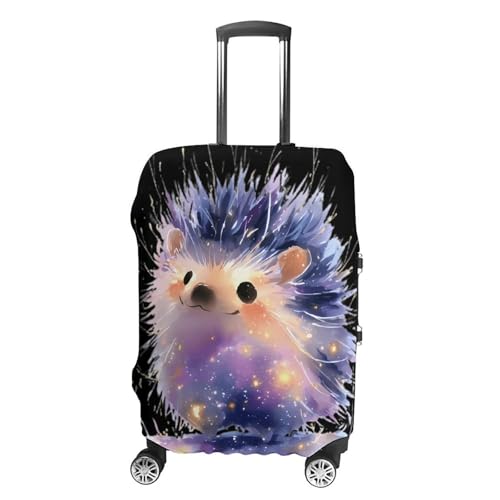 Watercolor Glowing Hedgehog Luggage Covers Washable Travel Suitcase Cover Elastic Baggage Protector