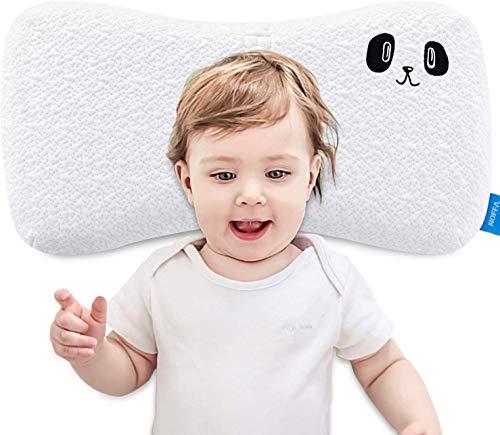 NOFFA Almohada de espuma viscoelástica para niños, almohada cervical, almohada plana para dormir para niños con funda lavable (2-8 años)
