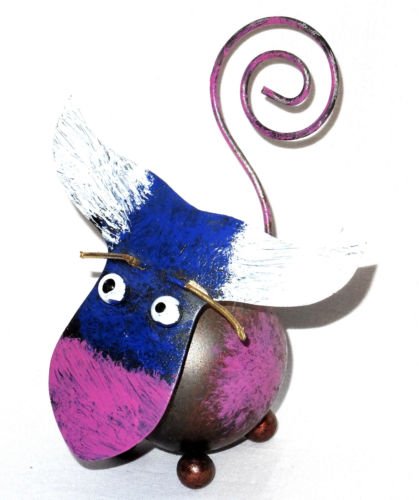 ZEN SHOP Porte Photo Pince Presse Papier Fer Forgé Métal Original Animal Vache Cover